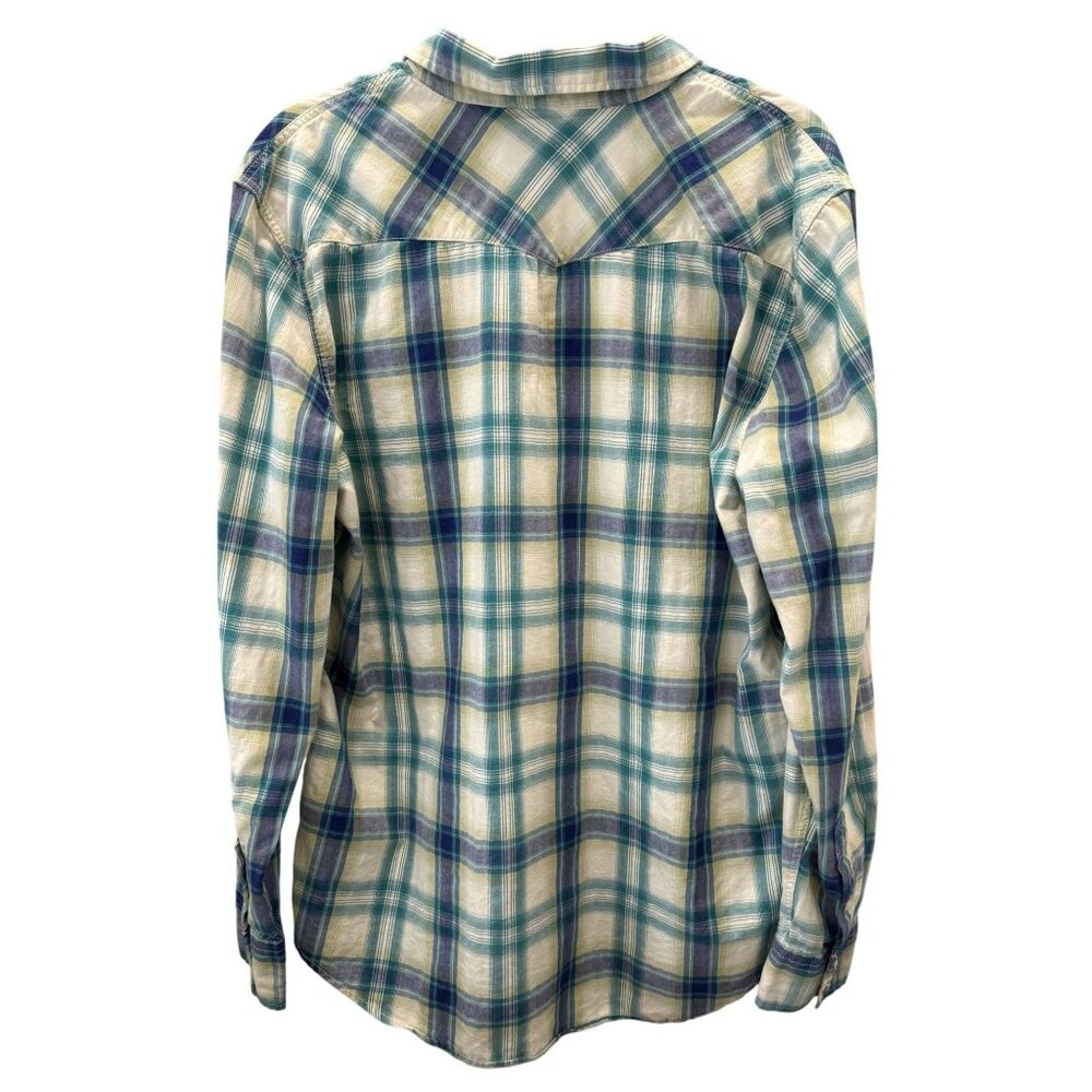 American Eagle Seriously Soft Mens Plaid Western PearlSnap Shirt XL Cowboy Rodeo - Picture 4 of 5